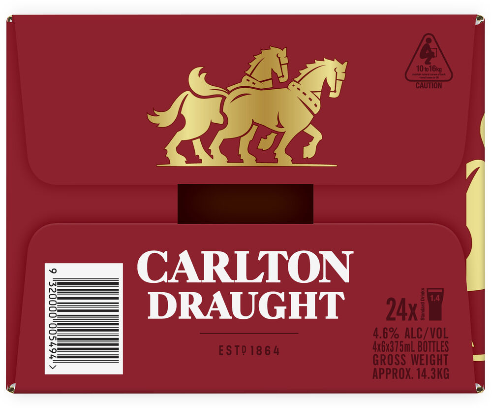 Buy Carlton Draught Bottle 375mL Online