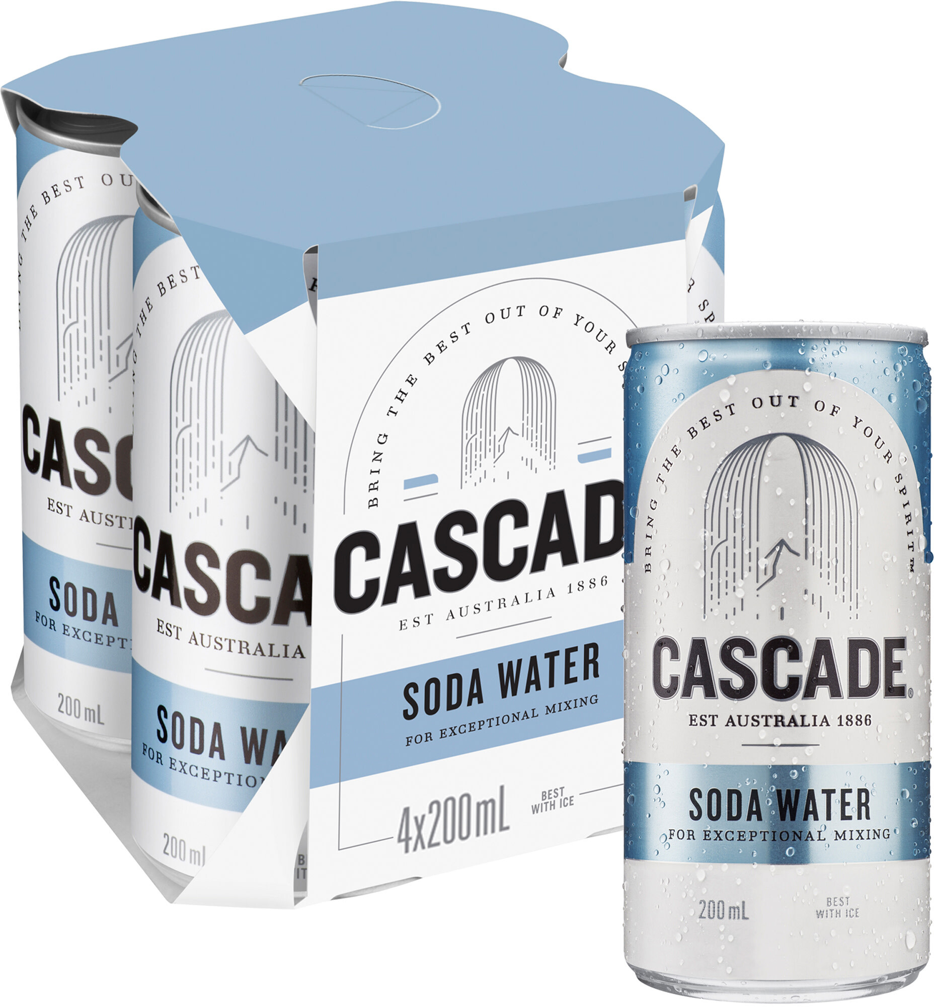 Cascade Soda Water Can 200mL 4Pk First Choice Liquor Market