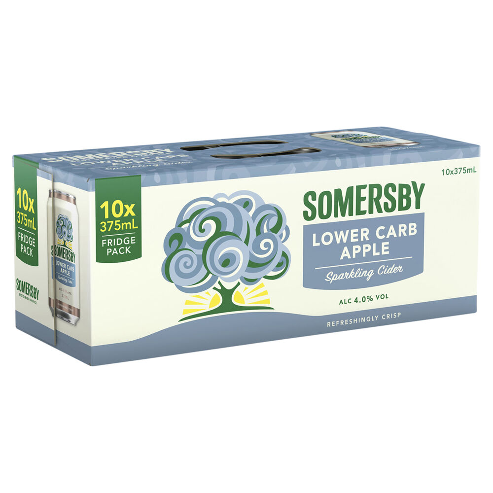 Somersby Lower Carb Apple Cider Can 375mL (10 Pack) Liquorland