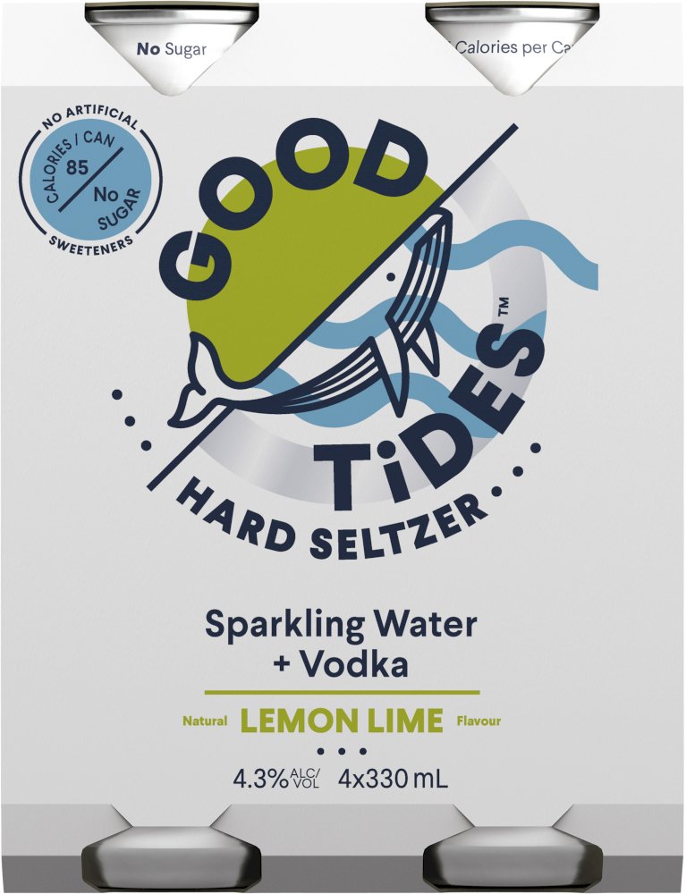 Good Tides Hard Seltzer Lemon & Lime Vodka 330mL First Choice Liquor