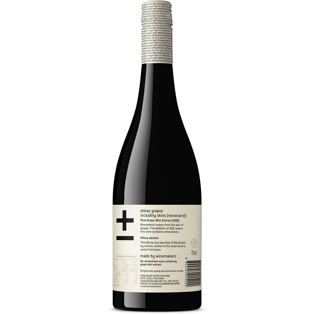 Plus & Minus Zero Alcohol Shiraz 750mL | Liquorland