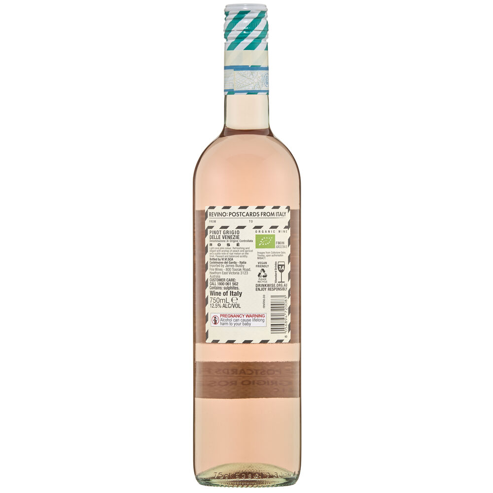 Buy Postcards from Italy Organic Pinot Grigio Rose 750mL Online
