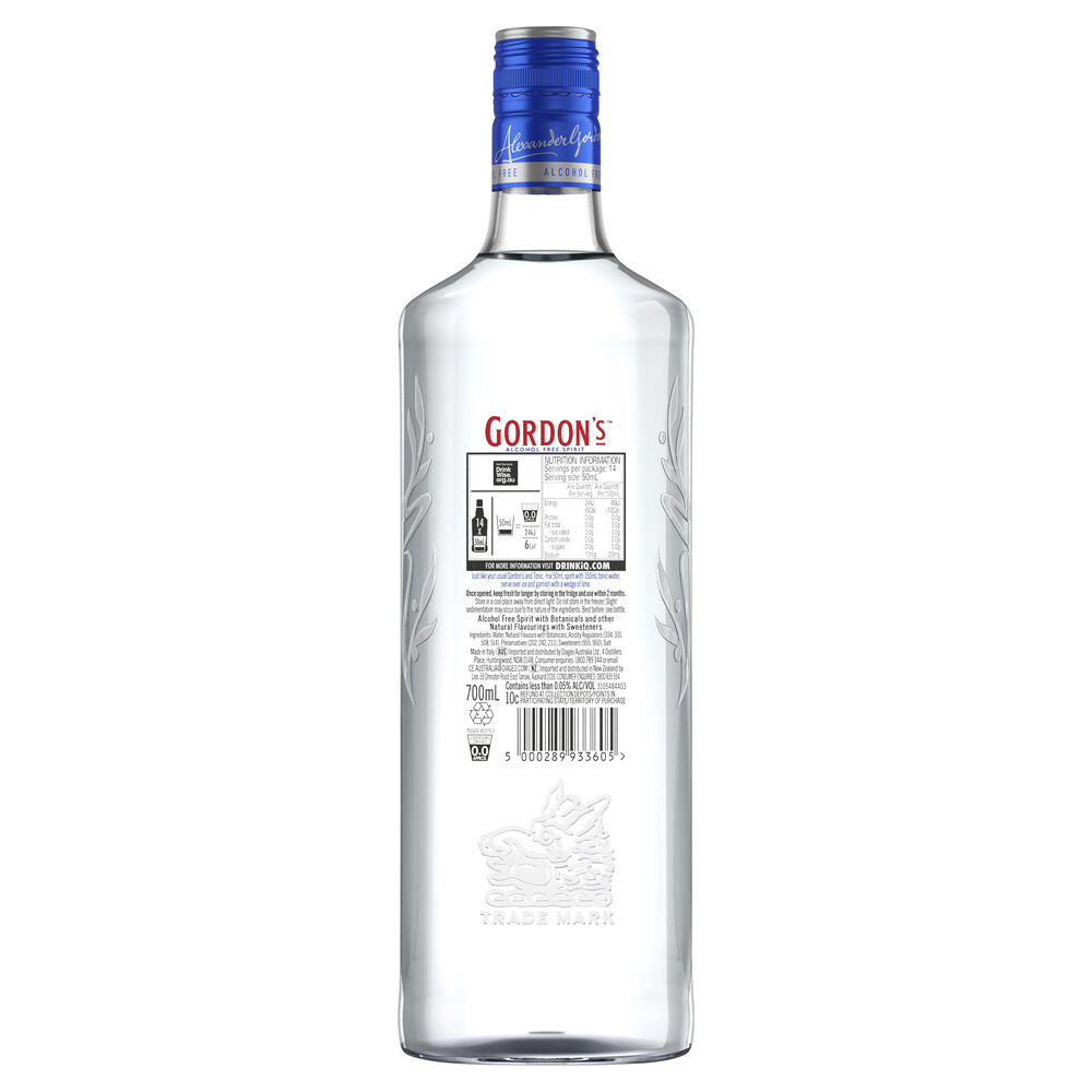 Buy Gordons Zero Alcohol Gin 700mL Online