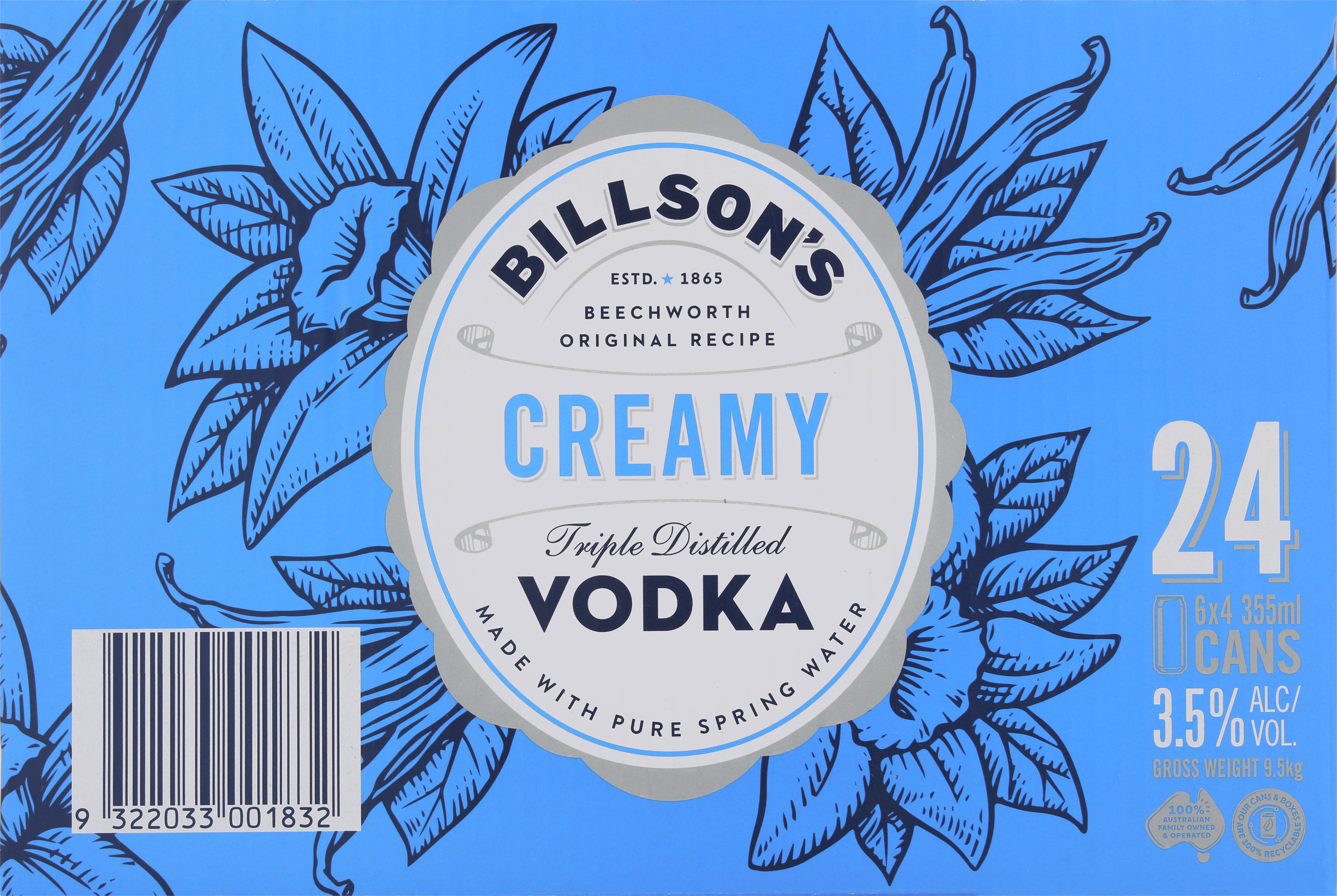 Billson's Creamy Soda Vodka Mixed Drink 355mL Liquorland