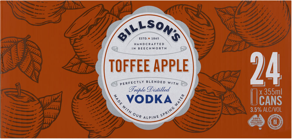 Billson's Toffee Apple Vodka Mixed Drink 355mL First Choice Liquor