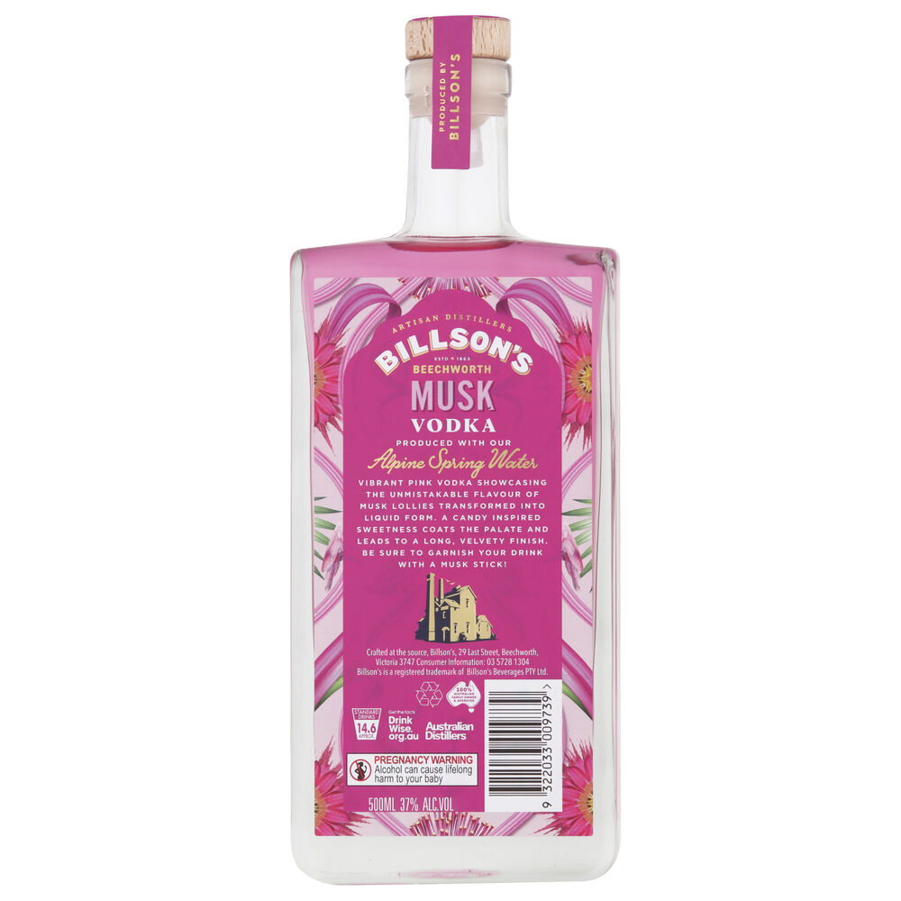Billson's Musk Vodka 500mL Vintage Cellars