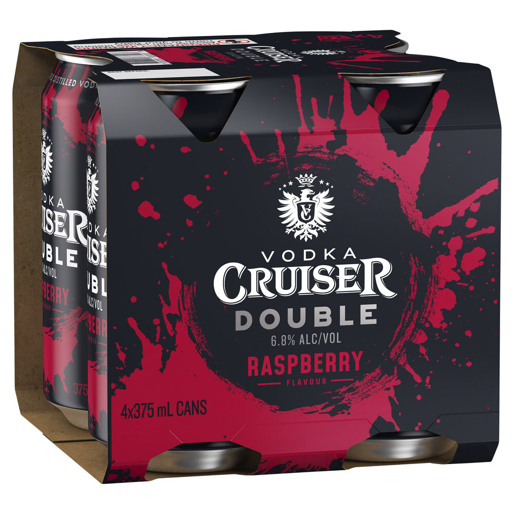 Alcoholic Raspberry Can Vodka Cruiser Double Raspberry Can 375mL | Liquorland