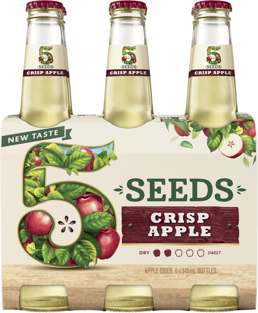 5 Seeds Crisp Apple Cider Bottle 345mL Liquorland