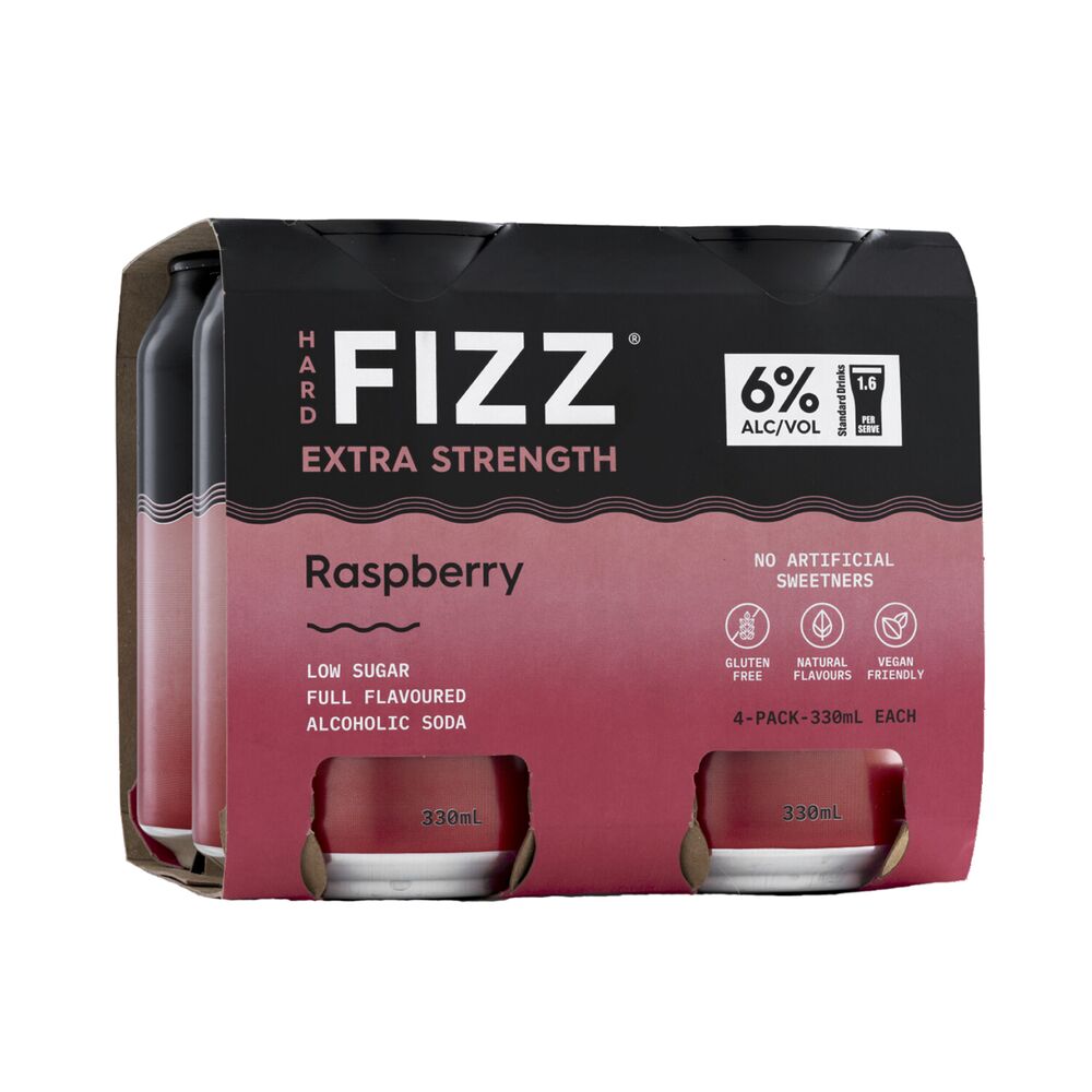 Hard Rated Raspberry Hard Fizz Extra Strength Raspberry Hard Soda Can 330mL | Liquorland