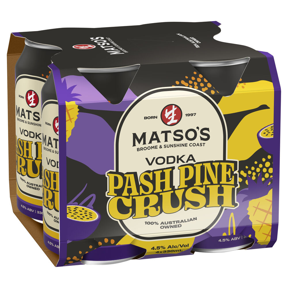 Matsos Raspberry Matso's Vodka Pash Pine Crush Can 330mL | Liquorland