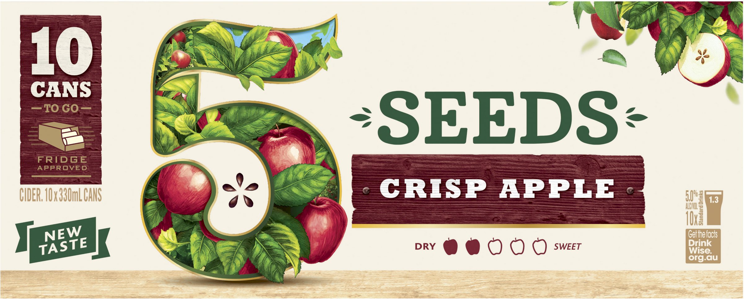 5 Seeds Apple Cider Can (10 pack) 330mL Liquorland