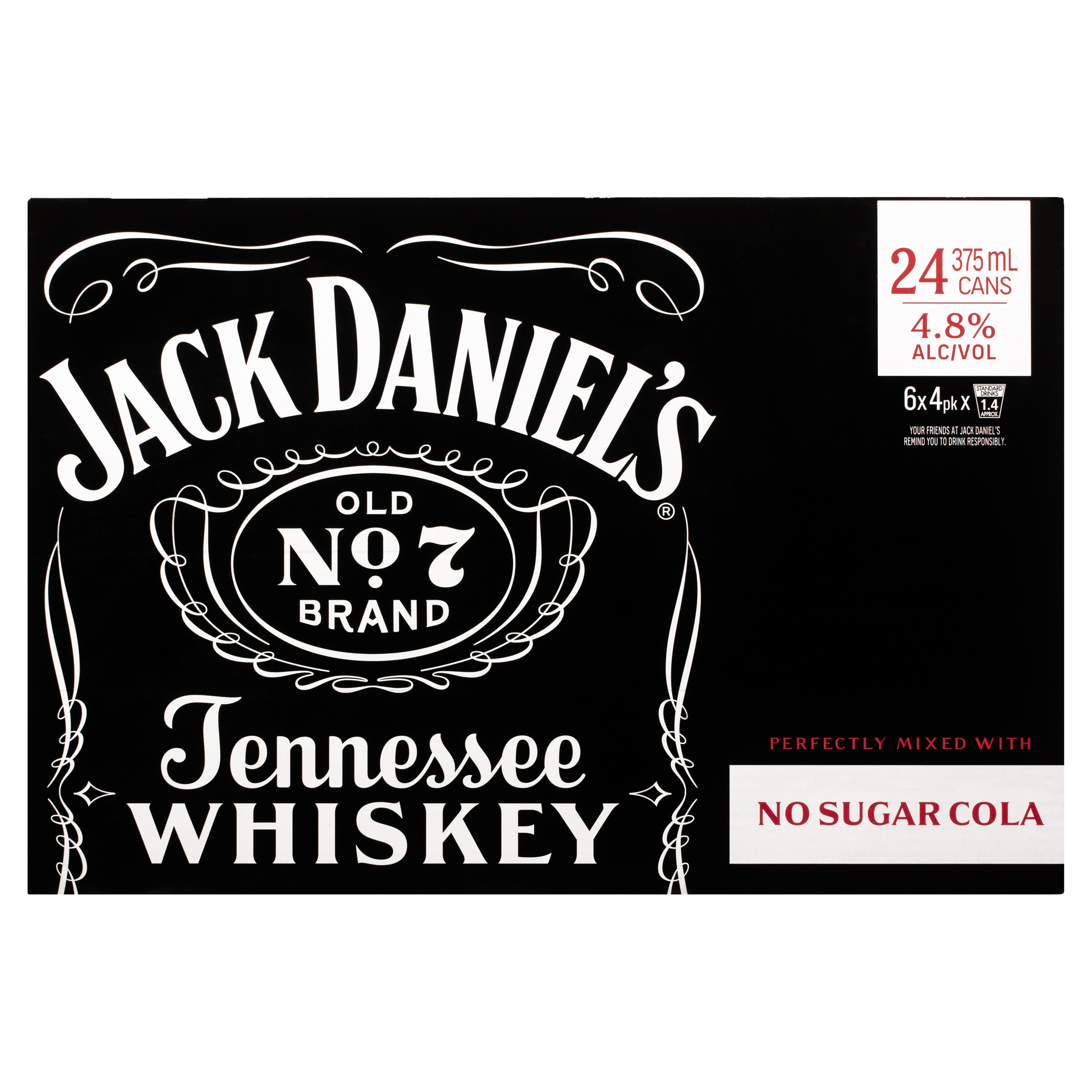 Buy Jack Daniels & No Sugar Cola Can 375mL Online