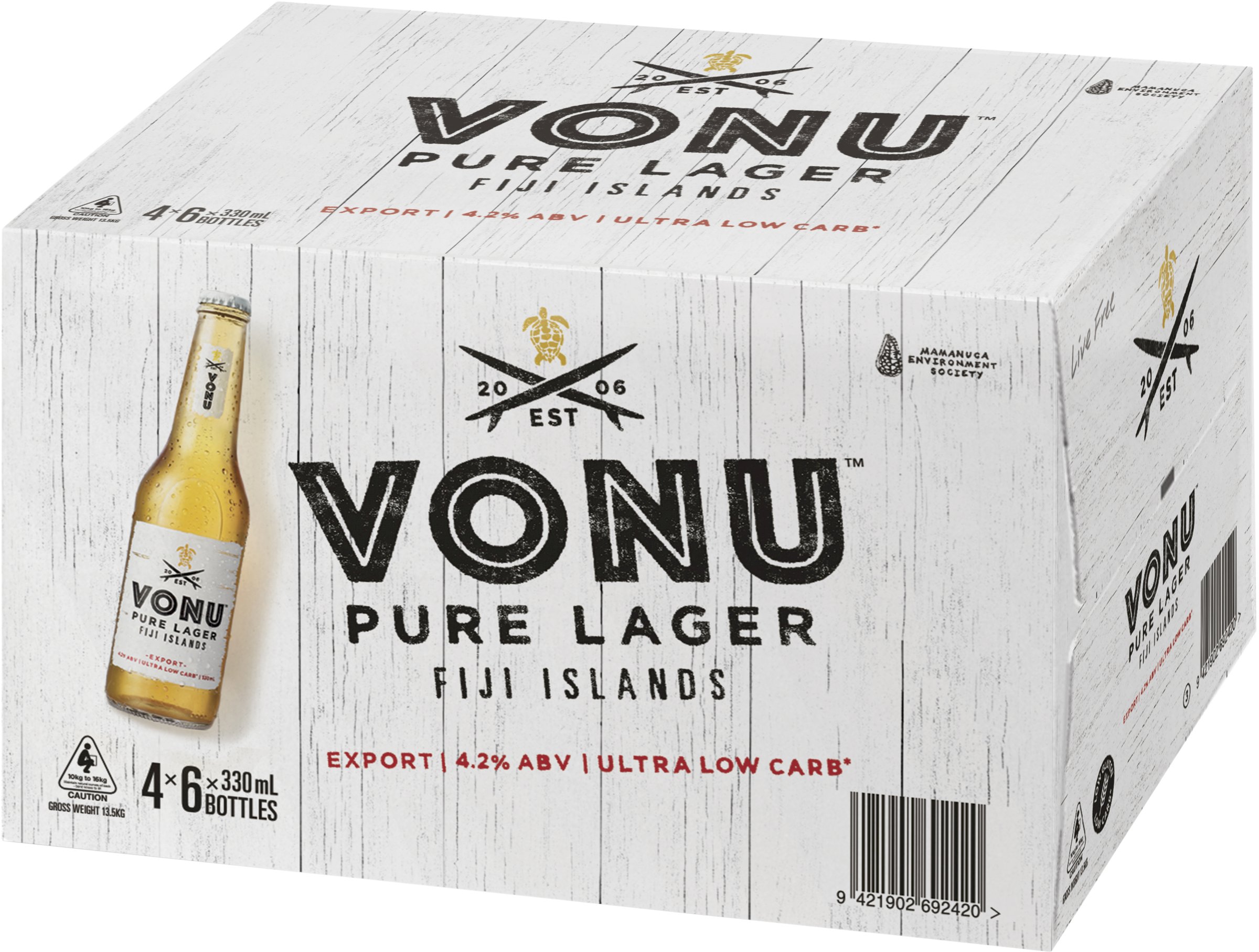 Vonu Low Carb Lager Bottle 330mL Liquorland