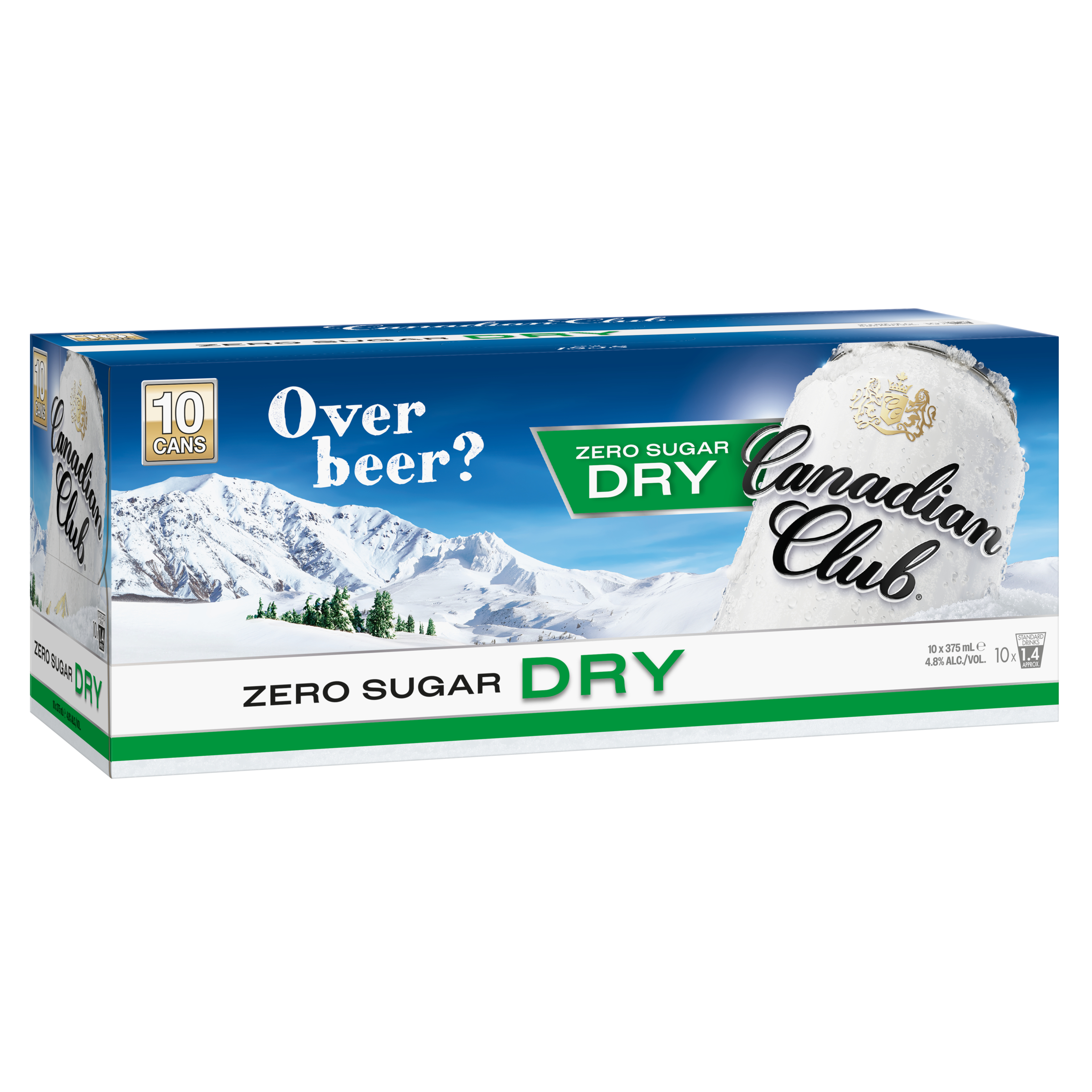 Canadian Club Zero Sugar Dry 4.8 Cans 10 Pack 375mL First Choice Liquor Market