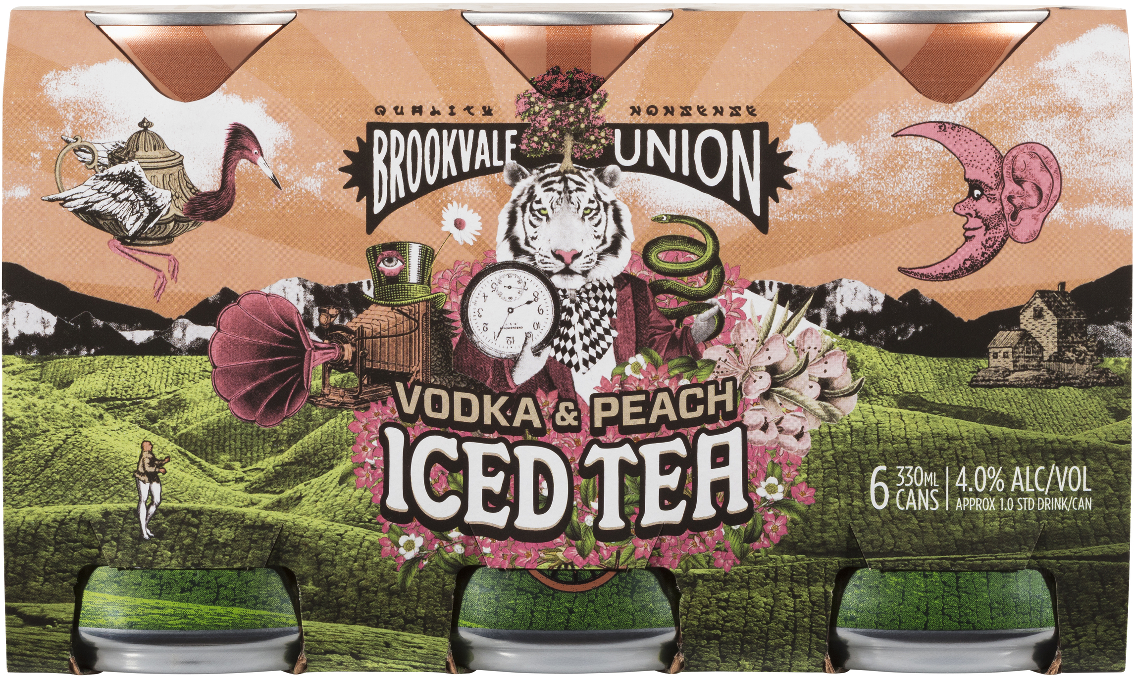 Brookvale Union Vodka Peach Iced Tea Can 330mL Liquorland