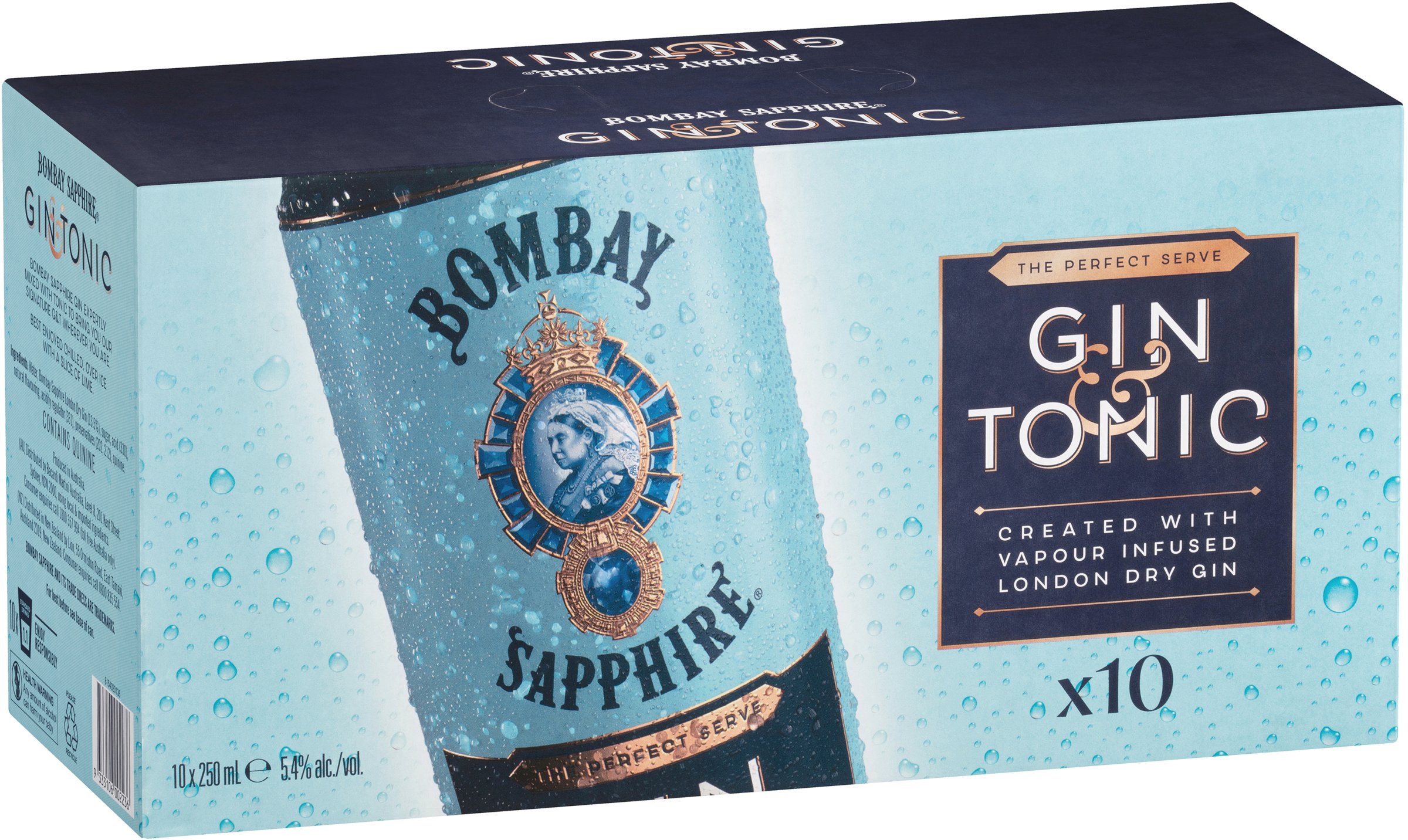 Buy Bombay Sapphire Gin & Tonic 250ml (10PK) Online