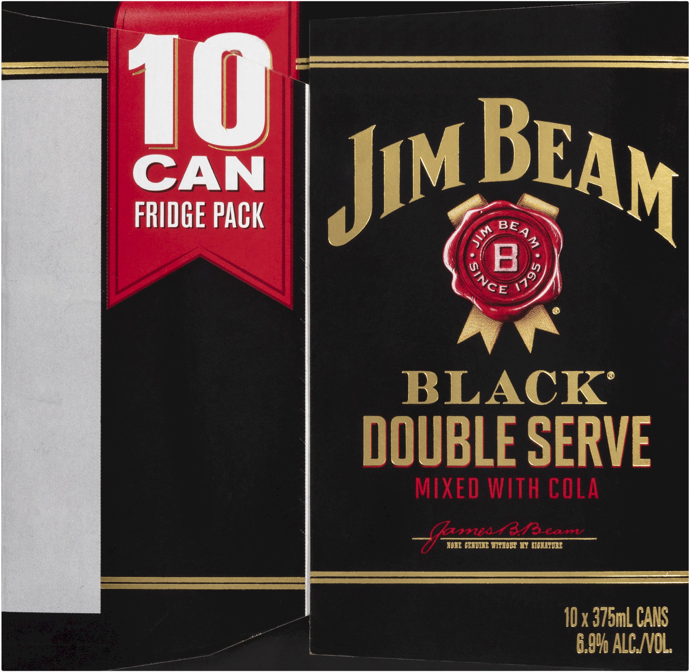 Jim Beam Black Double Serve 6.9 Can 375ml (10Pk) First Choice Liquor