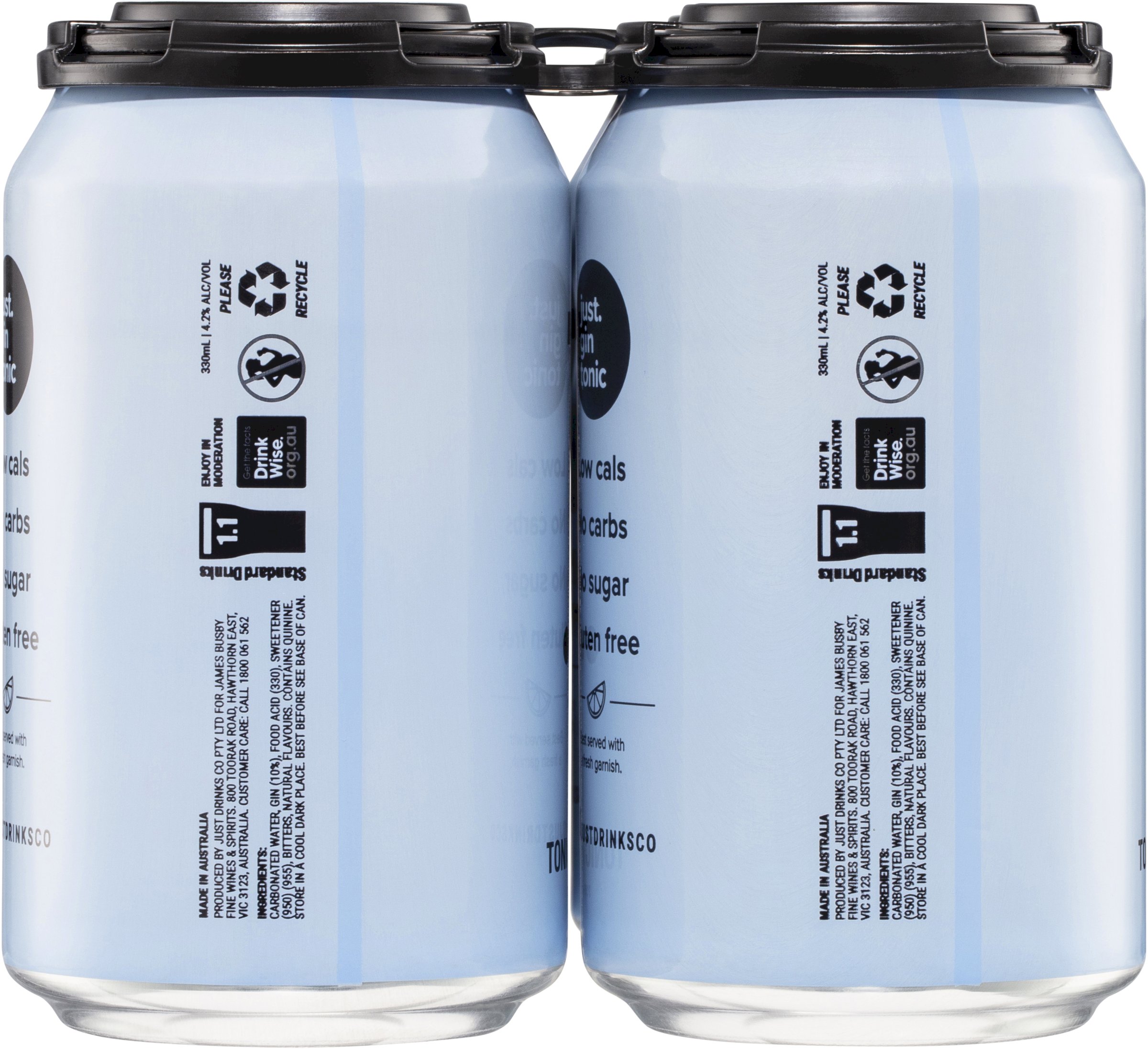 Just Gin and Tonic No Sugar Can 330mL First Choice Liquor Market