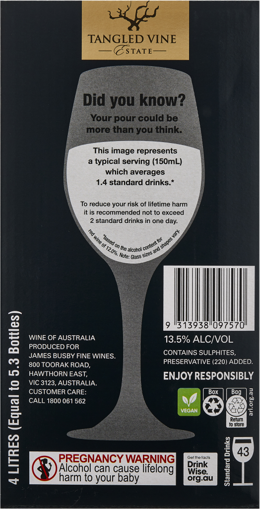 Tangled Vine Shiraz 4L Liquorland