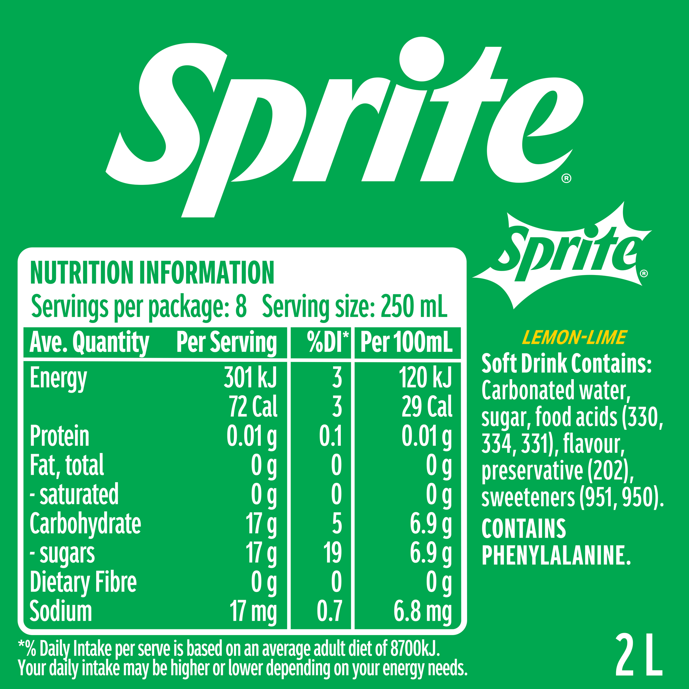 Sprite Lemonade Soft Drink 2000mL Liquorland