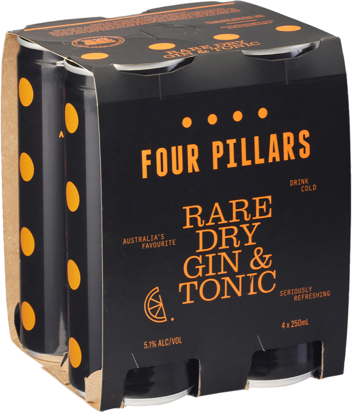 Buy Four Pillars Rare Dry Gin & Tonic Can 250mL Online VC