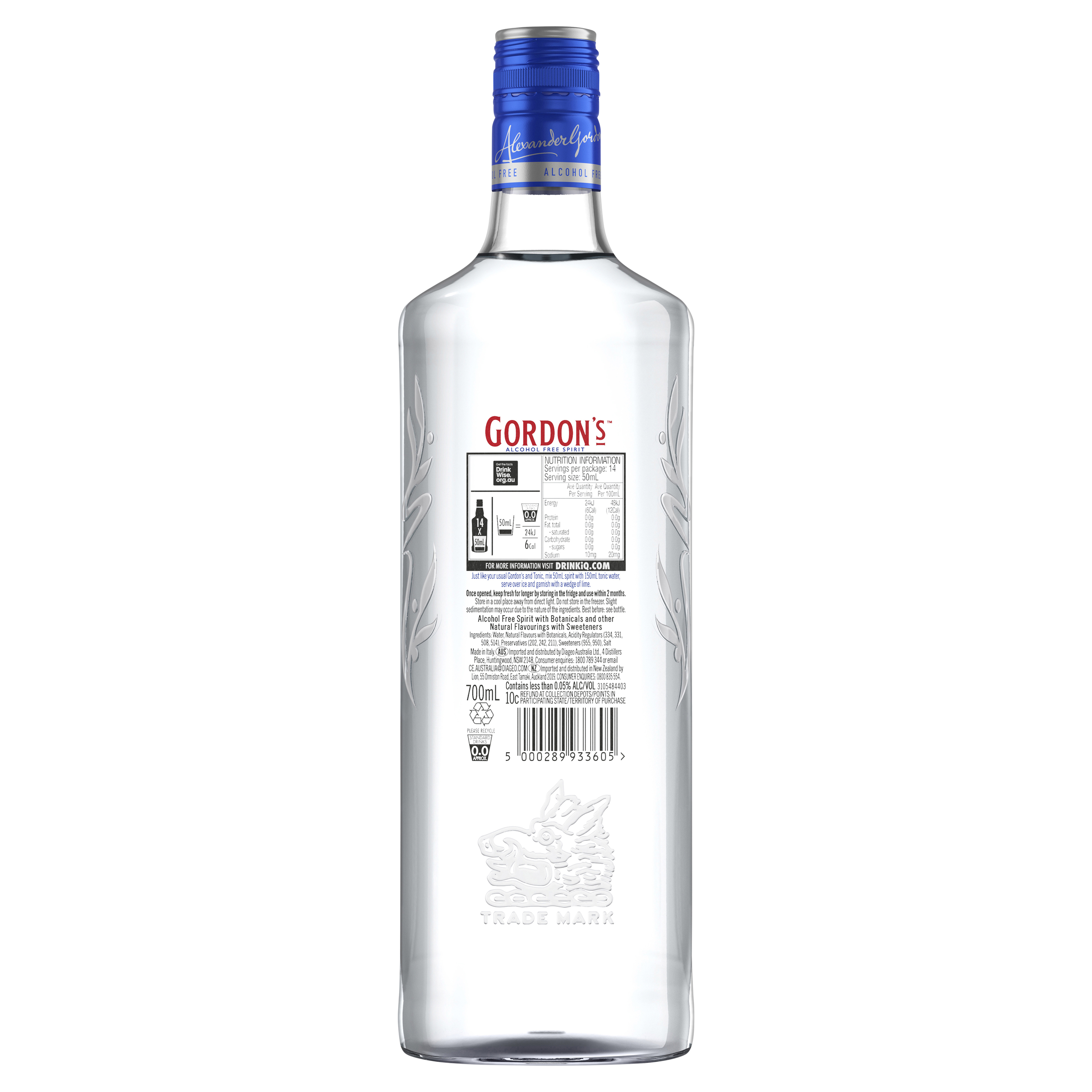 Buy Gordons Zero Alcohol Gin 700mL Online