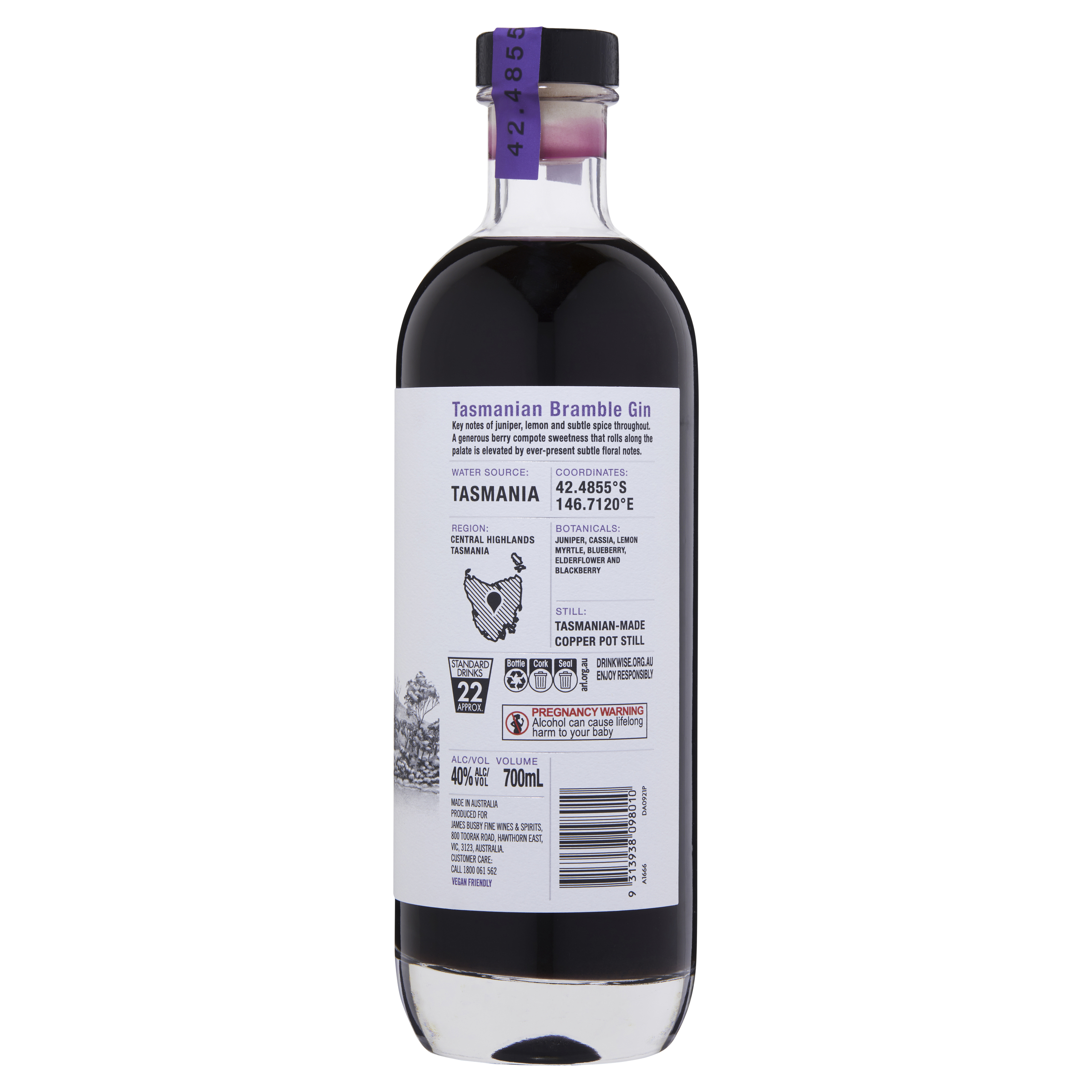 Pure Origin Tasmanian Bramble Gin 700mL First Choice Liquor Market