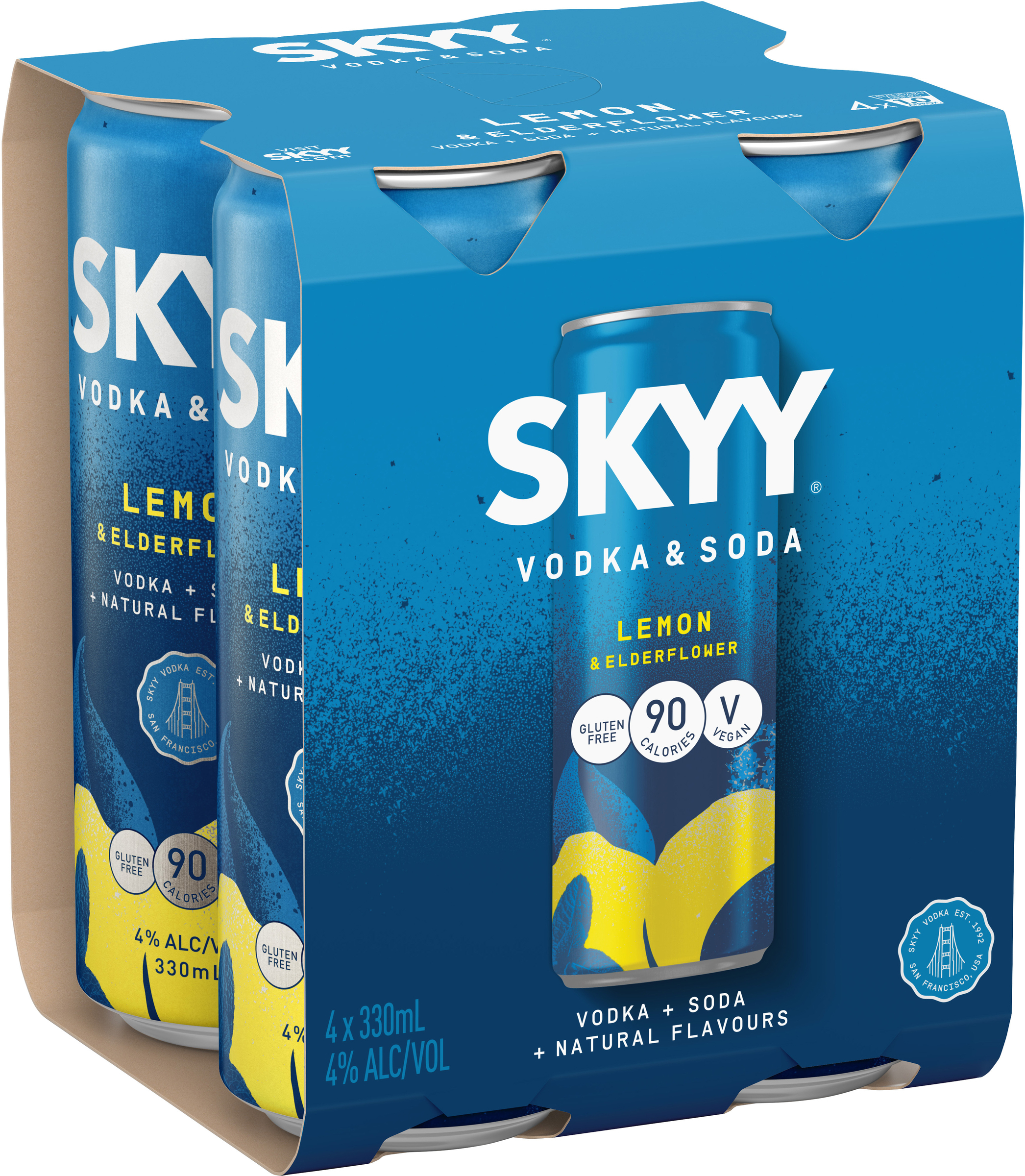 Skyy Vodka Soda Lemon & Elderflower Can 330ml First Choice Liquor