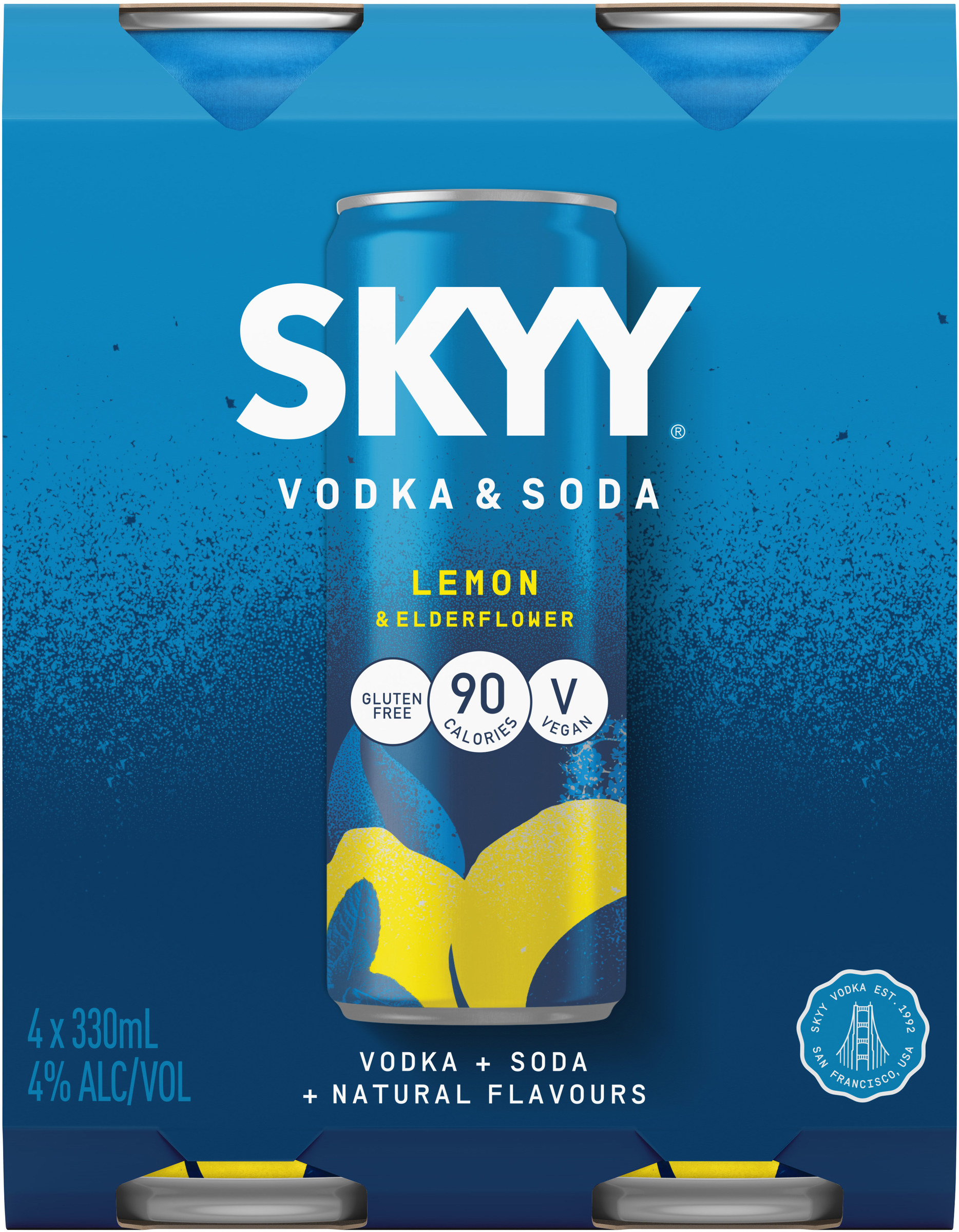 Skyy Vodka Soda Lemon & Elderflower Can 330ml First Choice Liquor