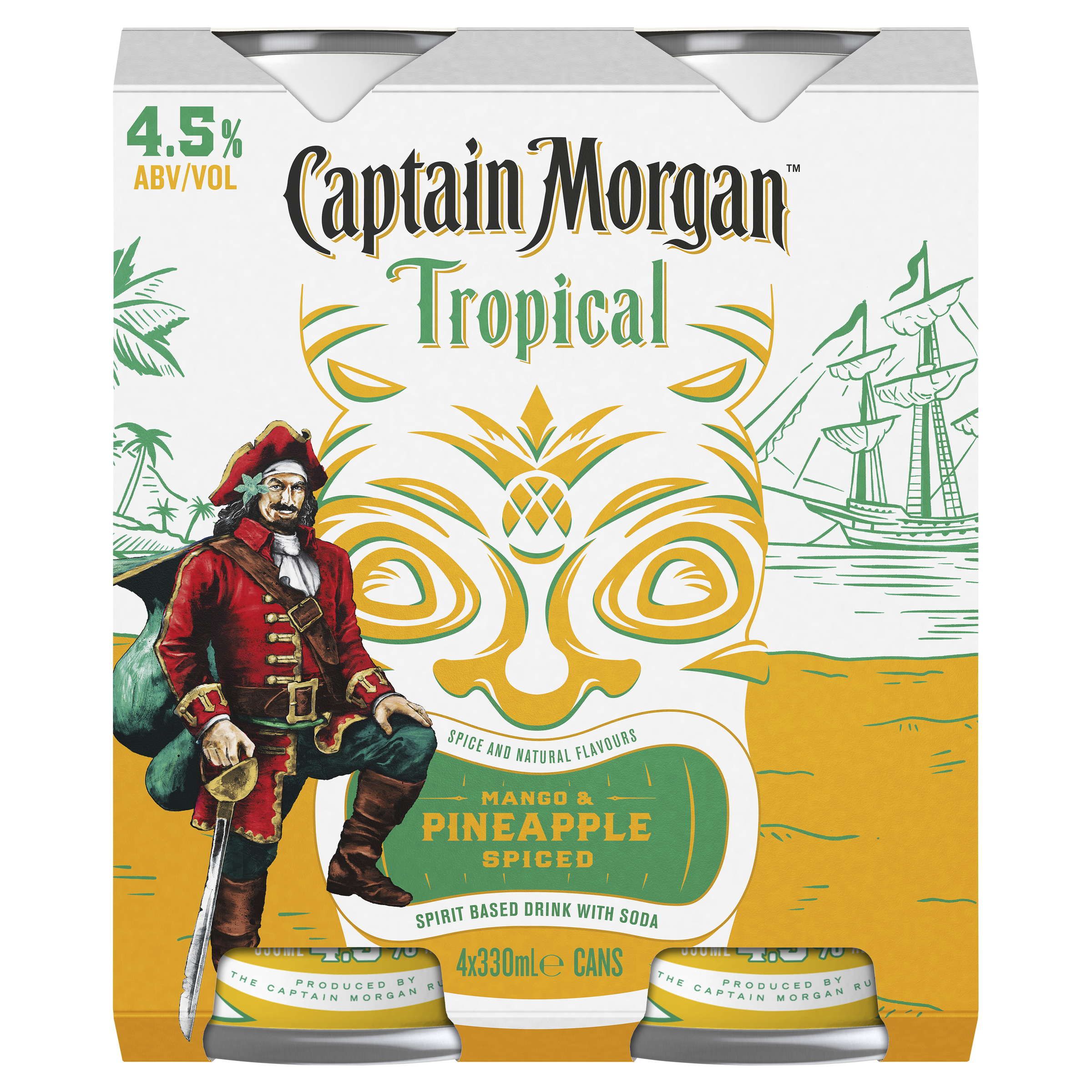 Captain Tropical Mango & Pineapple Soda Can 330ml First Choice