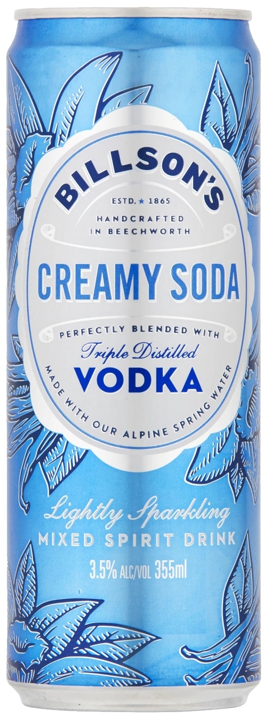 Billson's Creamy Soda Vodka Mixed Drink 355mL Liquorland