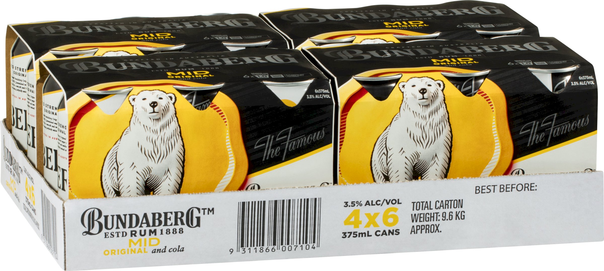 Bundaberg Rum & Cola Mid 3.5 375mL Vintage Cellars