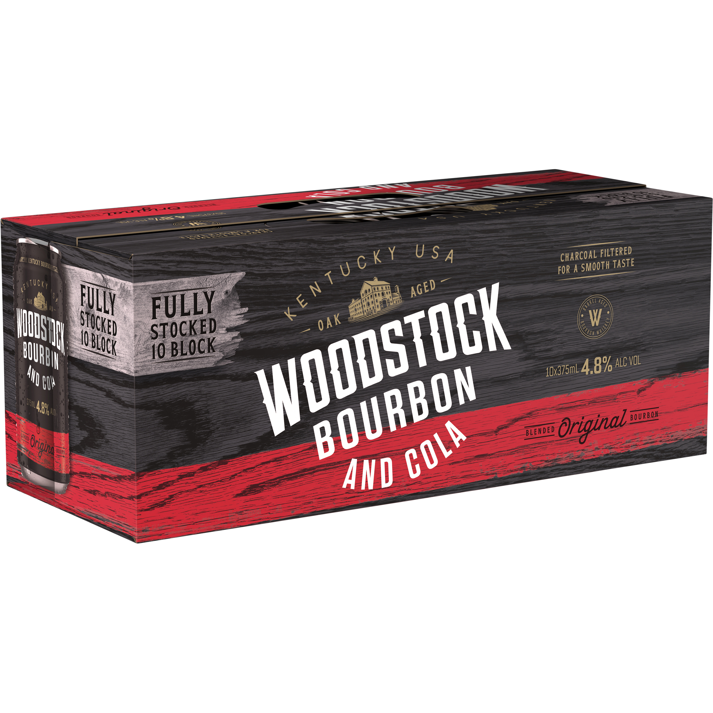 Woodstock (10Pack) Bourbon & Cola 4.8 Can 375mL First Choice Liquor