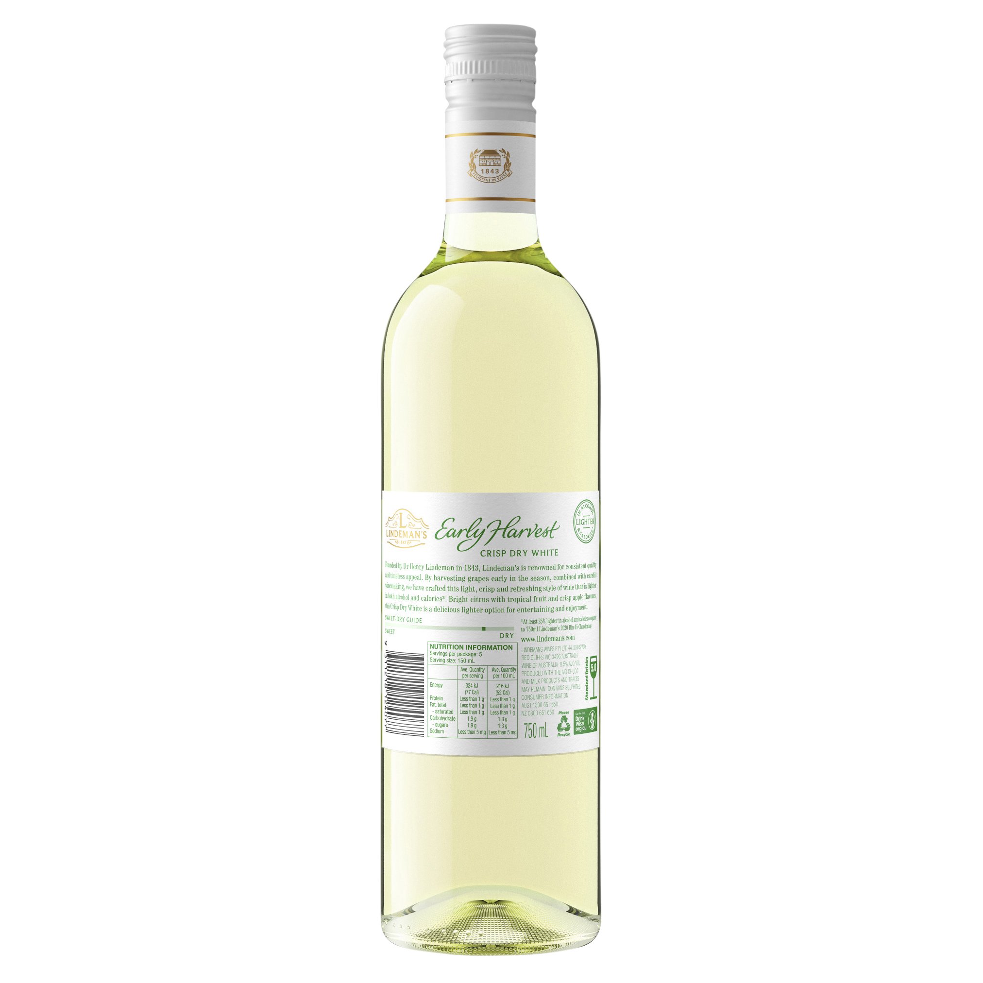 Lindemans Early Harvest Crisp Dry White 750mL First Choice Liquor Market