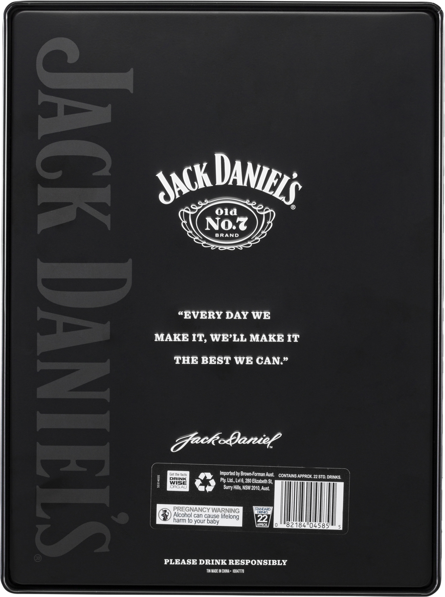 Jack Daniels 700mL Gift Tin & 2 Glass Pack Liquorland