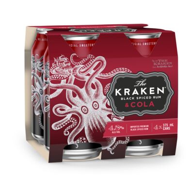 The Kraken Rum Cola Cans 375mL Pack 4 | undefined
