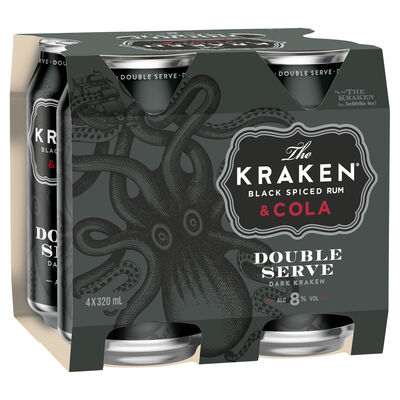 The Kraken Dark Serve 8 Can 320mL Pack 4 | Liquorland