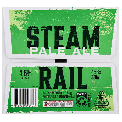 Steamrail Pale Ale Bottle 330mL Carton 24 | Liquorland