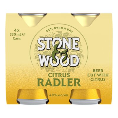 Stone Wood Citrus Radler Can 330mL Pack 4 | Liquorland