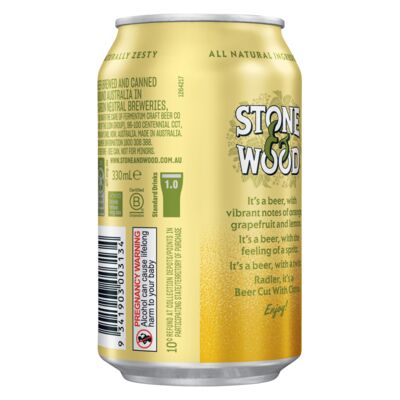 Stone Wood Citrus Radler Can 330mL Each | Liquorland