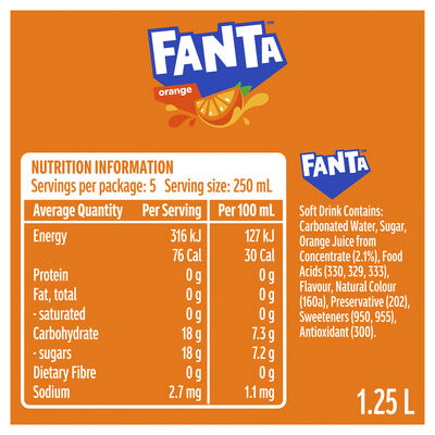 Fanta Orange Soft Drink 1250mL Each | Liquorland