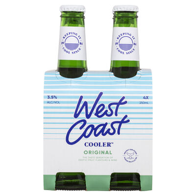 West Coast Cooler Bottles 250mL Pack 4 | Liquorland