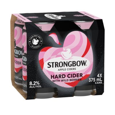 Strongbow Hard Cider With Wild Berries Can 375mL Pack 4 | Liquorland
