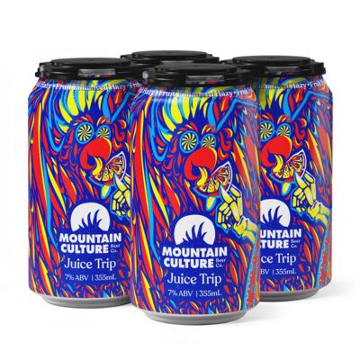 Mountain Culture Juice Trip Fruit Enhanced Hazy Can 355mL Pack 4 | Liquorland