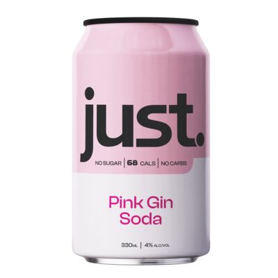 Just Pink Gin Soda Classic 4 Can 330mL Each | Liquorland