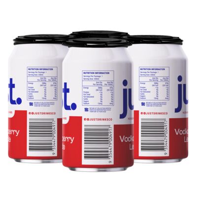 Just Vodka Raspberry Lemonade 4 Can 330mL Pack 4 | Liquorland
