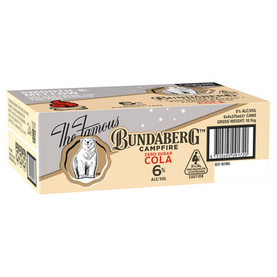 Bundaberg Campfire Bourbon Barrel Rum Cola Zero Can 375mL Carton 24 | Liquorland