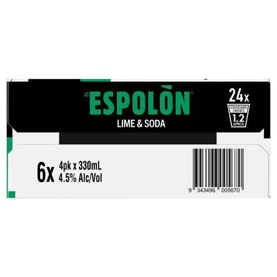 Espolon Lime Soda Can 330mL Carton 24 | Liquorland