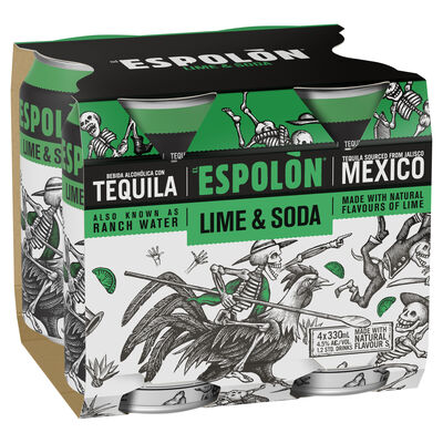 Espolon Lime Soda Can 330mL Pack 4 | Liquorland