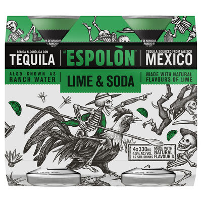Espolon Lime Soda Can 330mL Pack 4 | Liquorland
